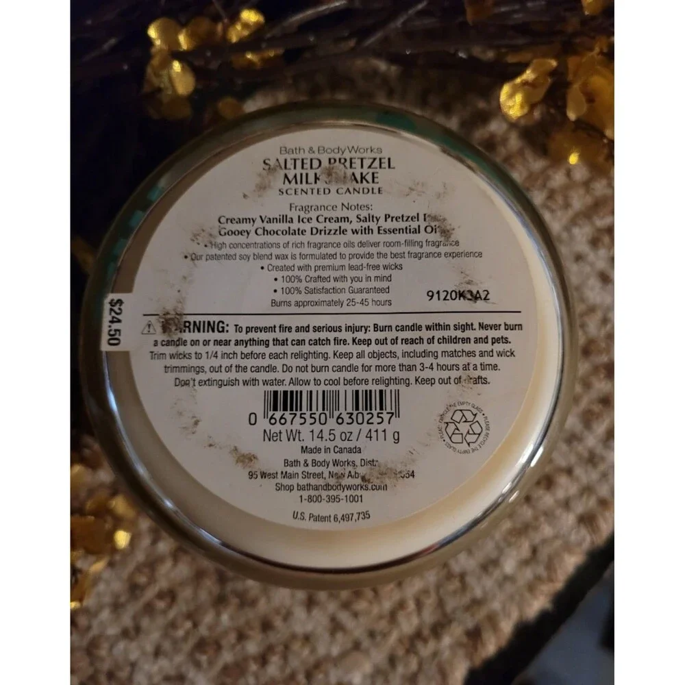 Salted Pretzel Milkshake - Bath and Body Works 3-wick Candle - Picture 3 of 3